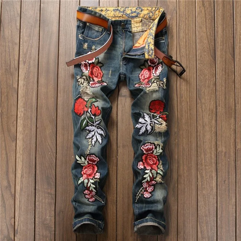 Best Quality Fashion Denim Garment Vintage Painted Custom Slim Denim Jeans Mens