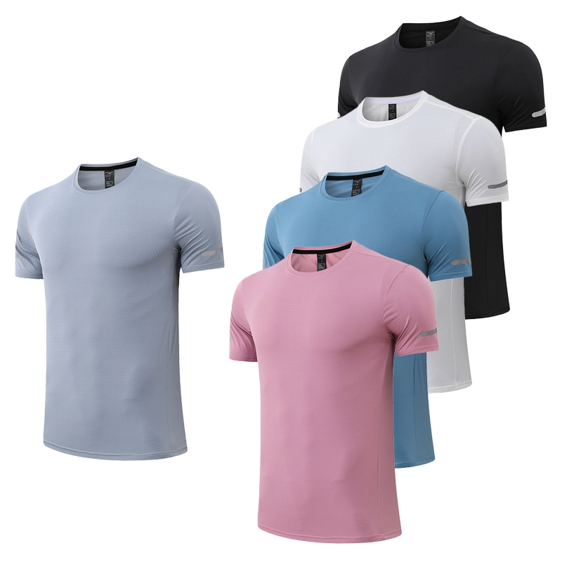 Men Shirt Sports Wear Mesh Fabric Breathable Workout Gym Shirts