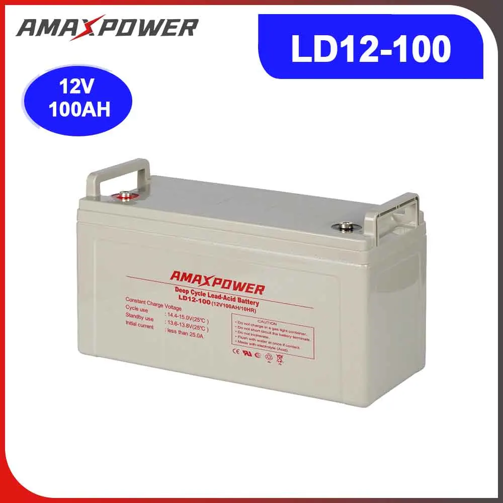 Amaxpower 12V 100ah baterías recargables de ciclo profundo plomo ácido UPS de respaldo sistema Solar batería 12V100ah Equipo de comunicación /carga profunda, /emergencia