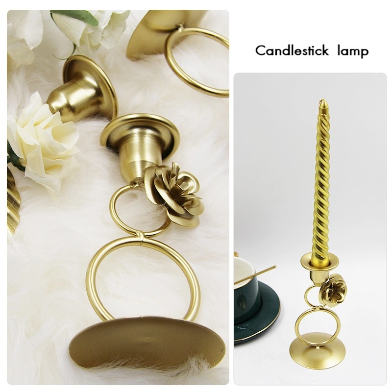 European Gold Romantic Ring Candle Holder