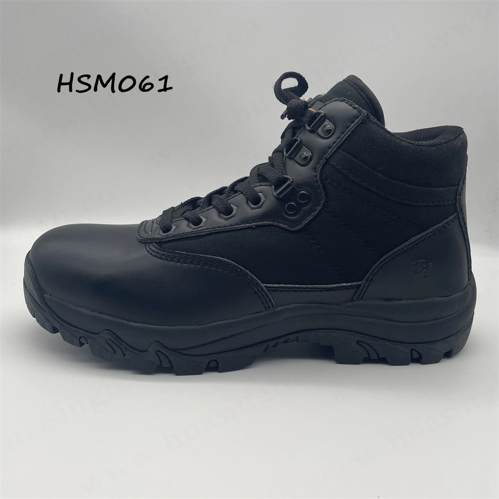 Ywq, 4 Inch Anti-Shock Durable PU+Rubber Outsole Black Tactical Boot Hsm061