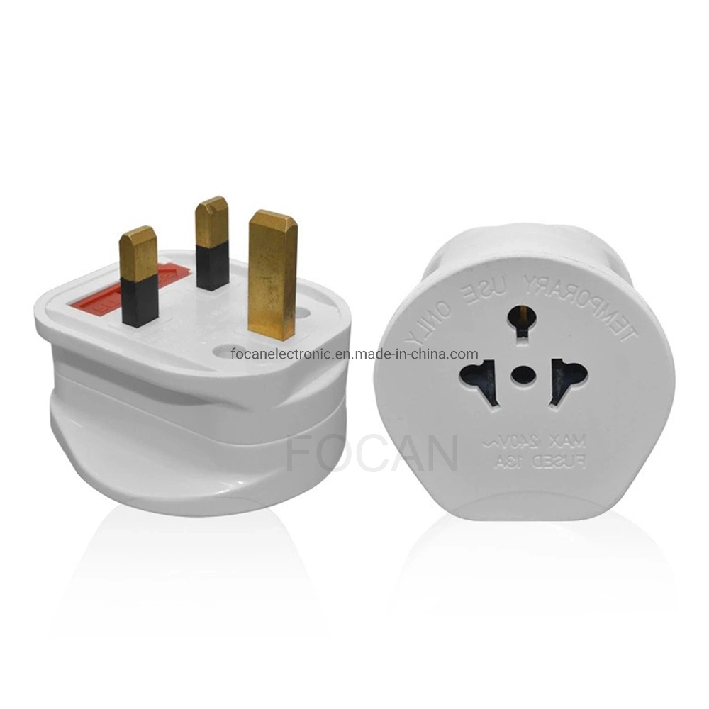 Schuko Style Socket EU Europe European 2 Pin to UK 3pin Travel Adapter Plug with Fuse 13A