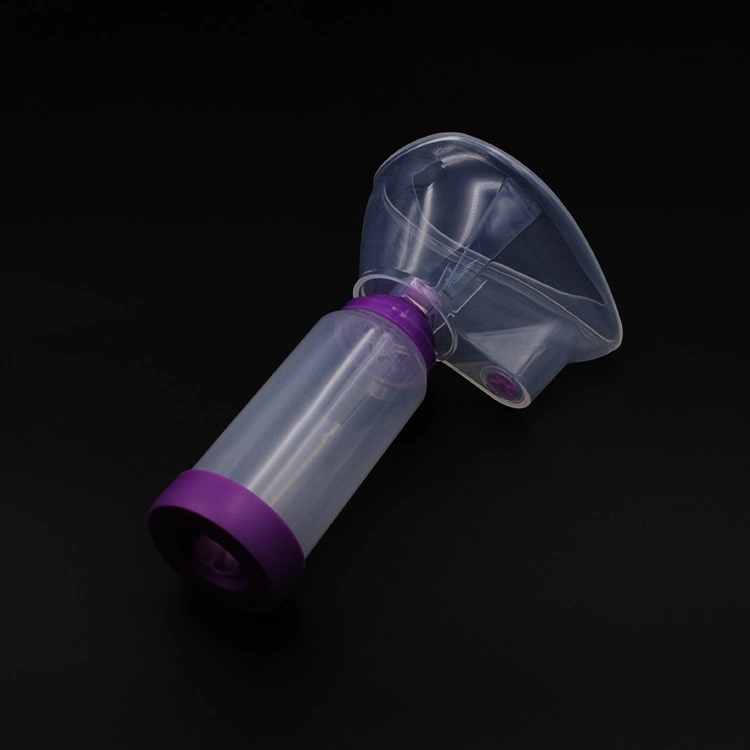 Separador de diseño propio inhalador para el tratamiento del asma con mayor deposición de pulmón y Máscara grande