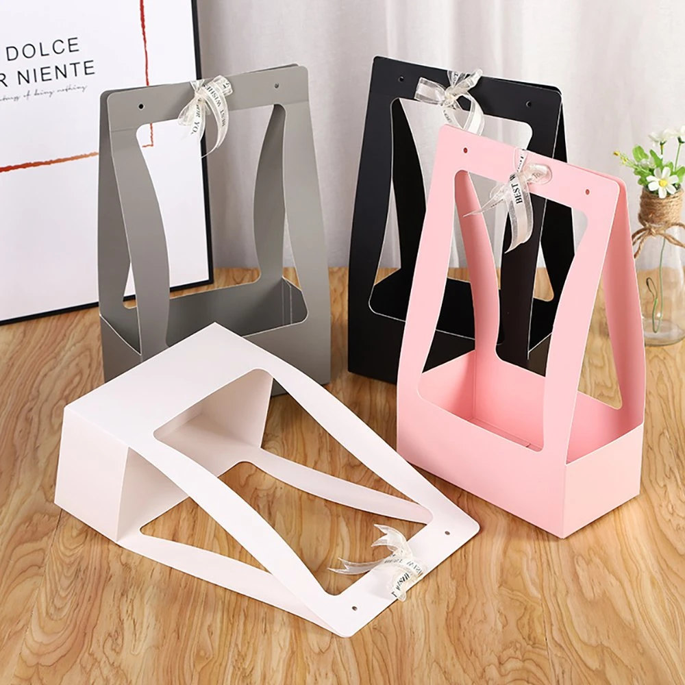 New Simple Portable Paper Box Flower Basket Paper Material Flower Packing Box