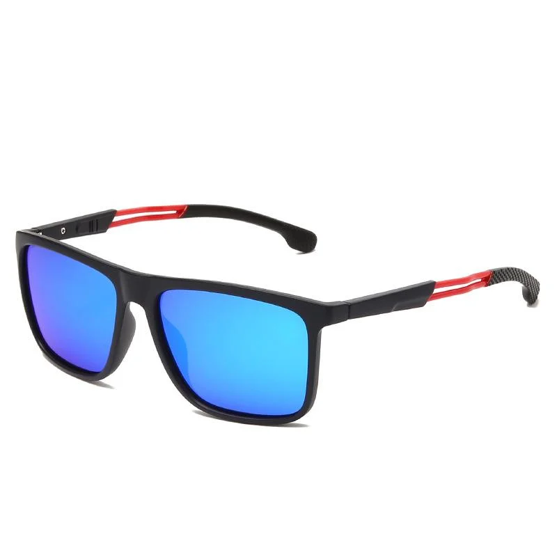 Gafas de sol para hombre lente polarizada plástico ligero doble marco puente Gafas de sol con lentes de humo para hombre con montura negra