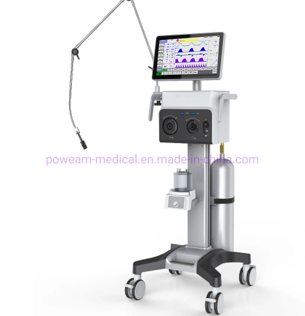 15,6 pouces Écran tactile LCD Ventilateur de soins intensifs chirurgical pour adultes, pédiatriques et néonatals en milieu hospitalier.