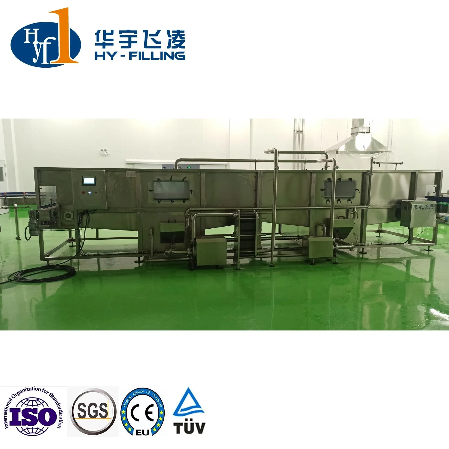 China Bottle Hy-Filling Carbonated Soft Soda Drink Making Machine CSD Drink Production Line CO2 Mixer Chiller Warm Tunnel Warming Tunnel