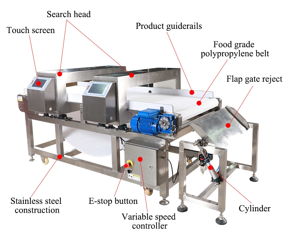 High Accuracy Food Production Line Metal Detector with Two Probes