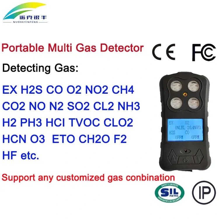 2023 Nkyf Hot Selling 4 em 1 Gas Alarm Portable Detetor de fugas de gás