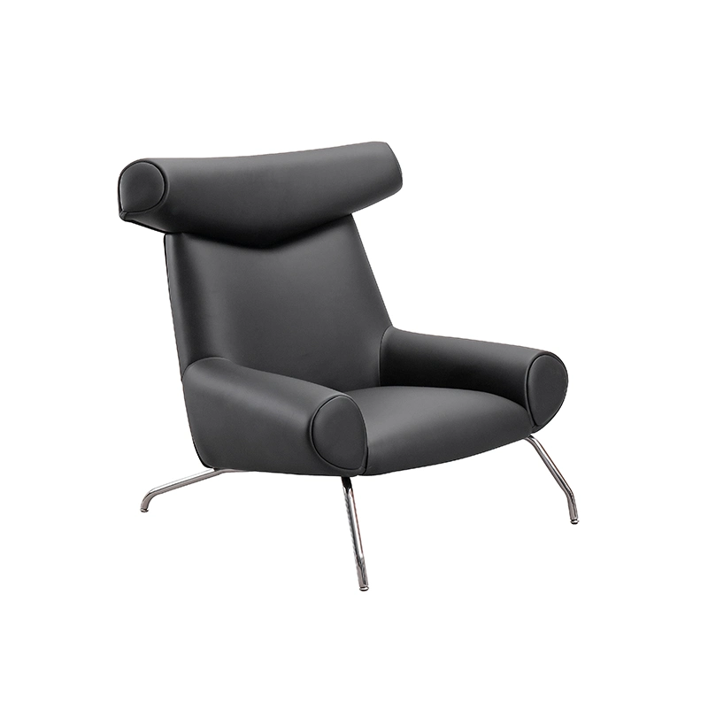 Modern Nordic Simple Design Living Room Home Furniture Leisure Accent Stainless Leg PU Leather Single Lounge Chair