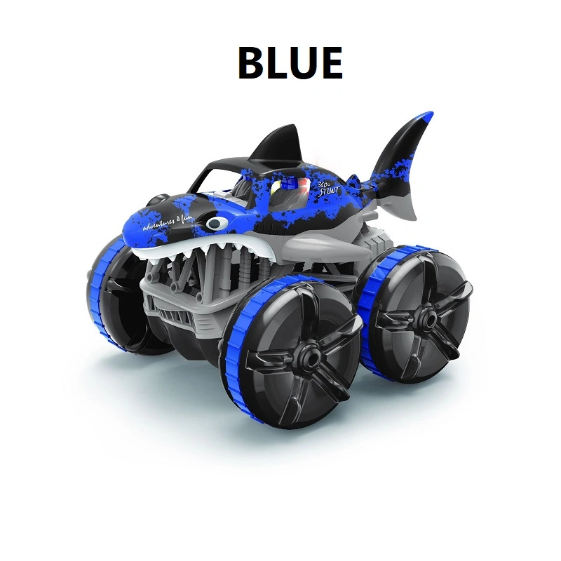 RC Shark Car 2.4 GHz Amphibious Stunt Car Remote Control All Terrain 360 Degree Spin Stunt Car