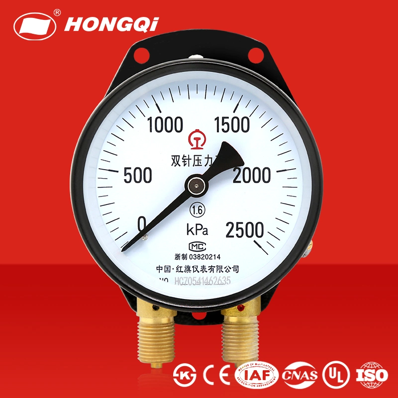 1.6 Grade General Pressure Gauge with Double Pointer for Railway