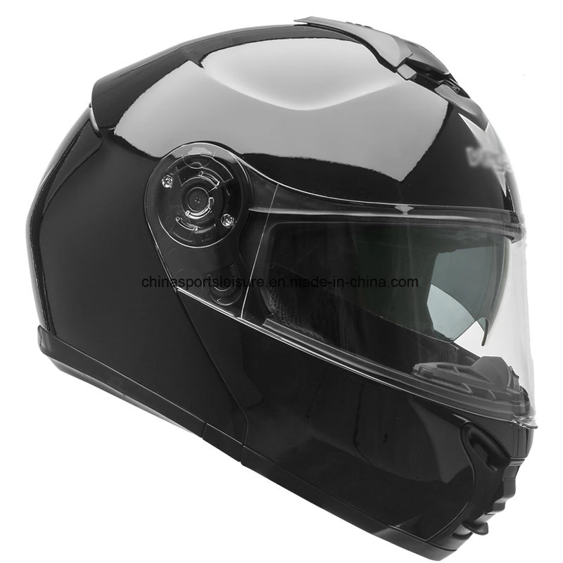 Matt Black Double Visor Flip up Motorcycle Sports Helmet with ECE DOT