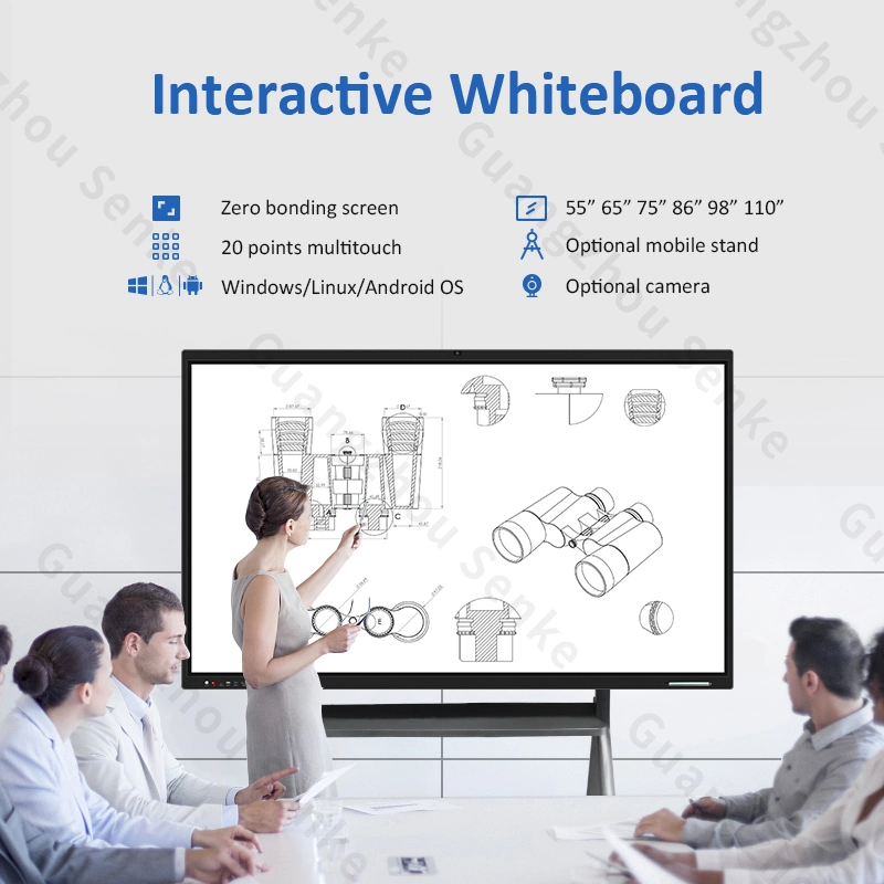 لوحات تفاعلية 65 75 86 98 بوصة 20 نقطة لمس شاشة افرد لوح أبيض كتابة سلسة لوحة Smart Classroom Board