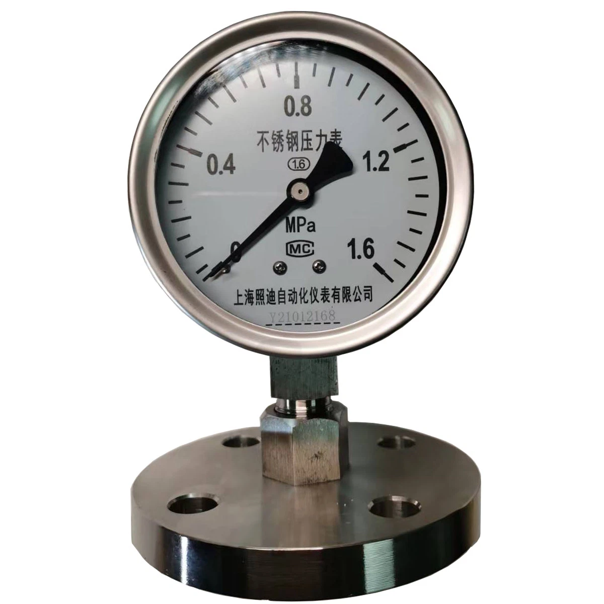 مقياس ضغط من الفولاذ المقاوم للصدأ معتمد من قبل CE لأنبوب بوردون للأكسجين