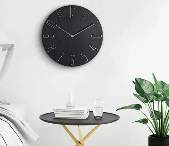 12 Inch Modern Round Silent Non-Ticking Wall Clock Luxury Living Room Bedroom Office Clock