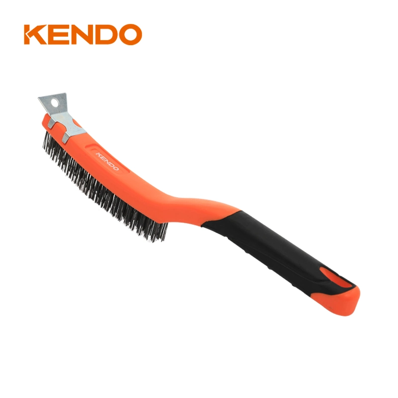 Kendo Steel Wire Brush with Scraper Great for Removing Paint and Rust as Well as for Tough Cleaning