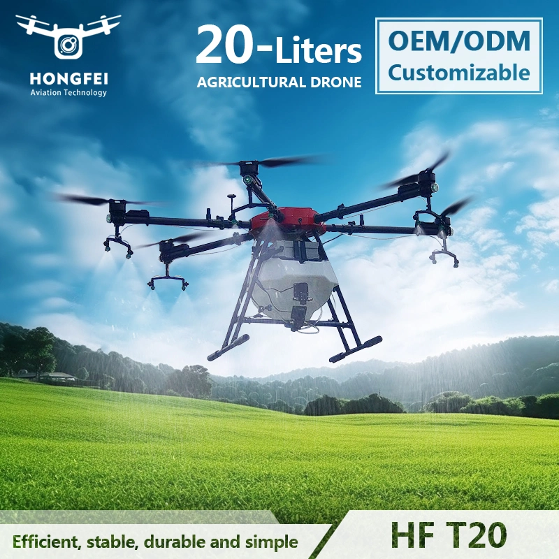 Agricultura Industrial Agricultura Drone con capacidad 20L tanque de agua de seis ejes Multi-rotor Agrícola Drone para la pulverización de pesticidas de cultivos