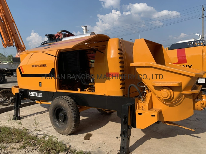 machinerie de construction Zoomlion Hbt80 pompe de remorque en béton portable Mini Beton Pompe petite pompe à béton fixe d'occasion