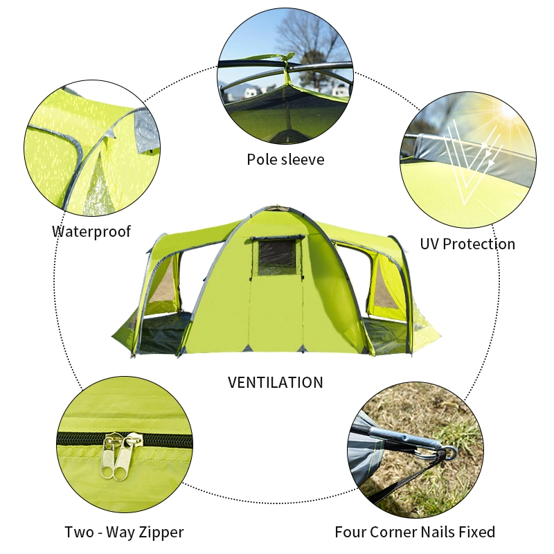 4 - 6 Persons Outdoor Large Space Family Folding Camping Trade Show Tents for Camping Outdoor