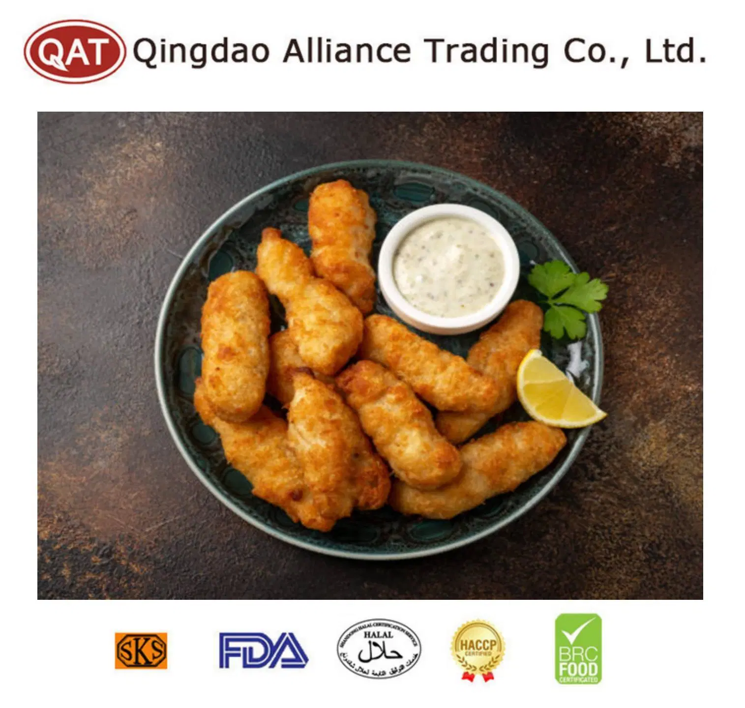 Top Quality IQF Halal Frozen Original Chicken Breast Strips with Certificate