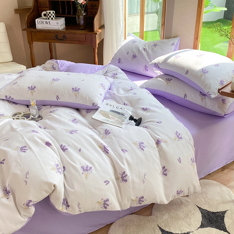 Best Selling High Quality Skin Friendly Wholesale Quilt Bed Sheet Girls 4PCS Bedding Set