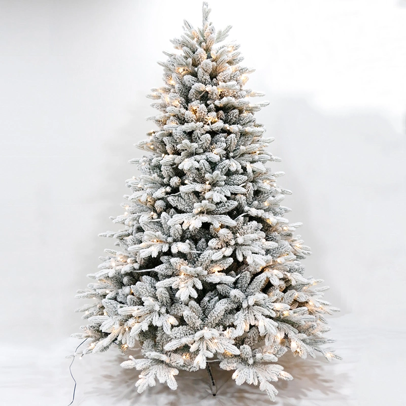 Factory Directly Sale Flocking Christmas Tree with Lights Home Decoration