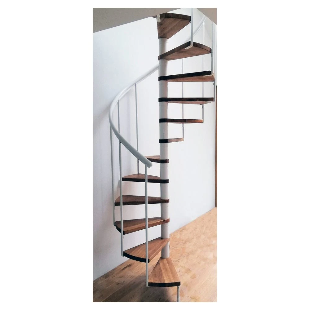 Prima Classic Interior Acero espiral Stair Madera a medida