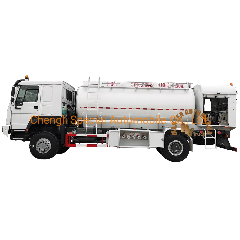 Sinotruk HOWO 4X4 371HP 3000liters Mobile Lubricant Oil Tank Truck with Air Compressor