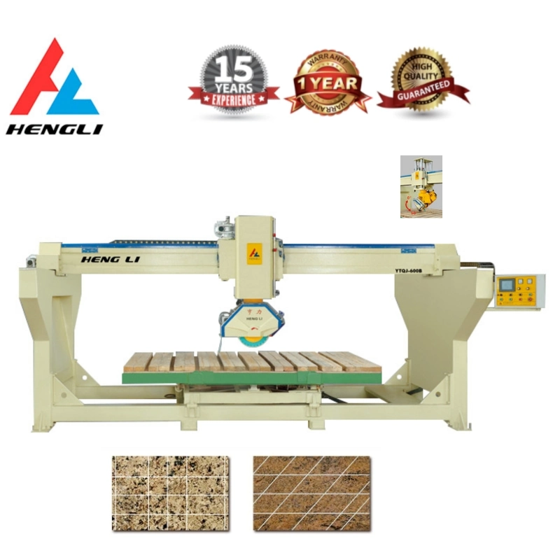 Automatic CNC Stone Cutting Machines Bridge Saw Tilting Head Chamfering Into Slabs