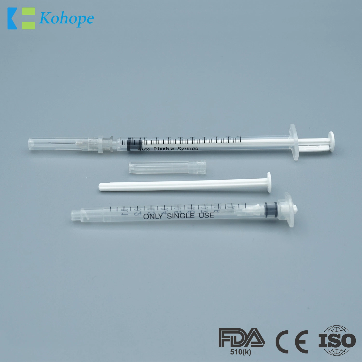 Guter Service Kunststoff Auto-Destruct OEM / ODM 0,1ml/0,5ml/1ml/3ml/5ml/10ml China Sicherheit hypodermic Nadel