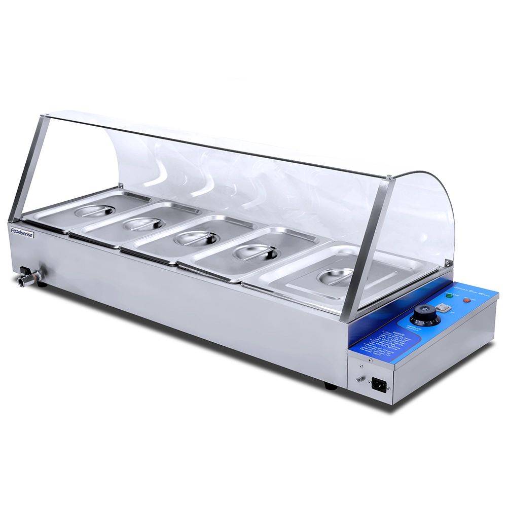 Commercial Kitchen Equipment Stainless Steel Bain-Marie with Glass Cover