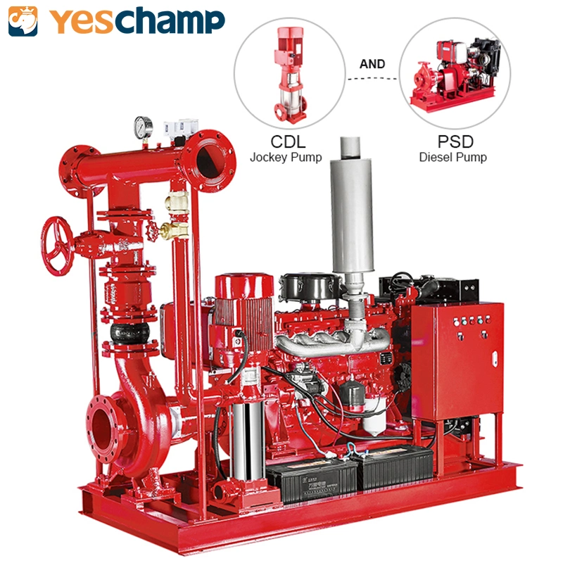 Pompe à incendie entraînée par un moteur diesel avec centrifuge verticale à plusieurs étages Pompe