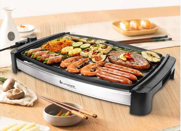 2022 Amazon Hot Sale Wholesale/Supplier Non-Stick Coating Electric Grill Smokeless Electric BBQ Grill Pan Baking Tray