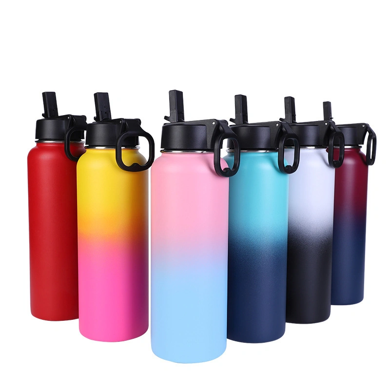 18oz 32oz 40oz 64oz Bouteille thermos en acier inoxydable à double paroi isolée sous vide, étanche aux fuites.