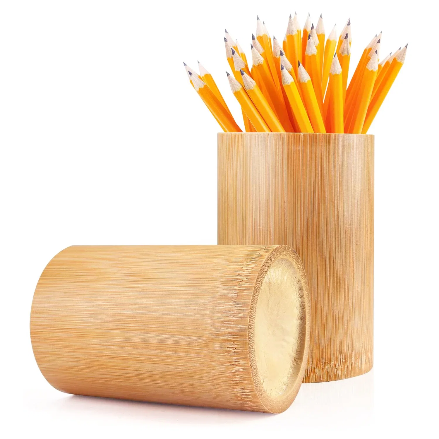 Bamboo Pen Holder Desk Pen Pencil Holder Stand Multi Purpose Use