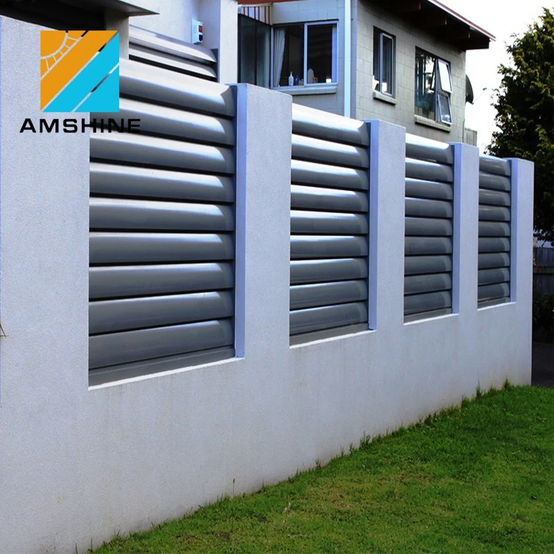 Aluminum Solid Powder Coated Black Infilled Wall Panels Garden Privacy Decorative Modular Slat Fence Panels