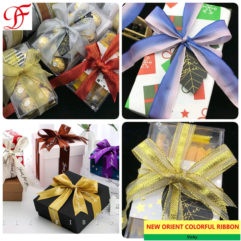 Double and Single Satin /Grosgrain/Organza/Sheer/Gold Metallic/Stripe/Gingham Ribbon for Gifts/Christmas/Xmas/Packing/Wrapping/Garments