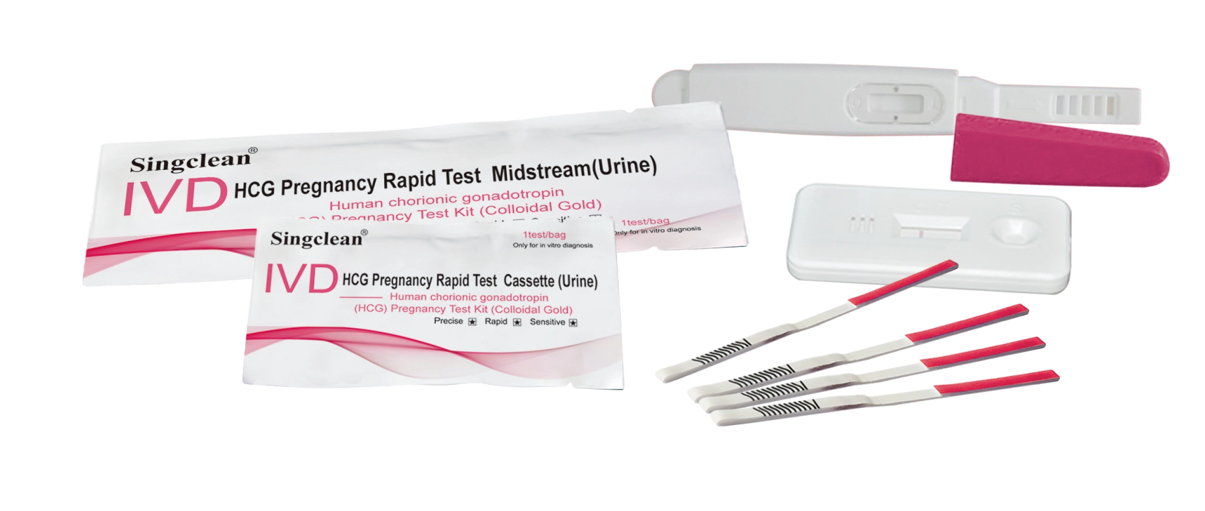 Pen/Midstream/Pencil Plus Singclean or Customized Brand IV Cannula Pregnancy Test