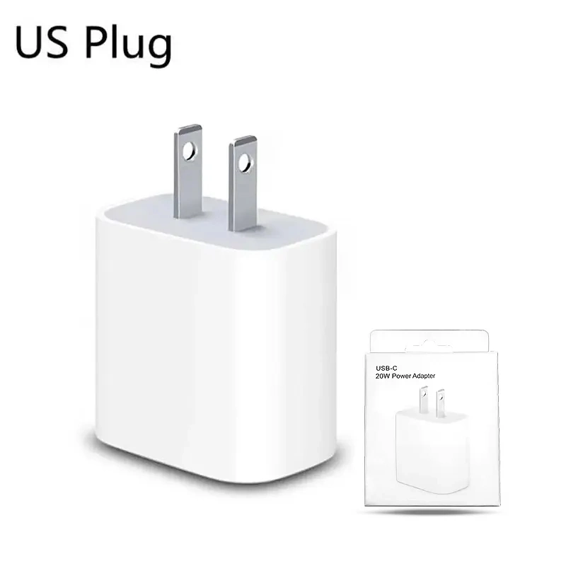 Chargeur d'adaptateur secteur USB-C original, 20 W, prise US, charge rapide Fiche adaptateur chargeur mural USB C pour téléphone 14/13/12/11 Max PRO