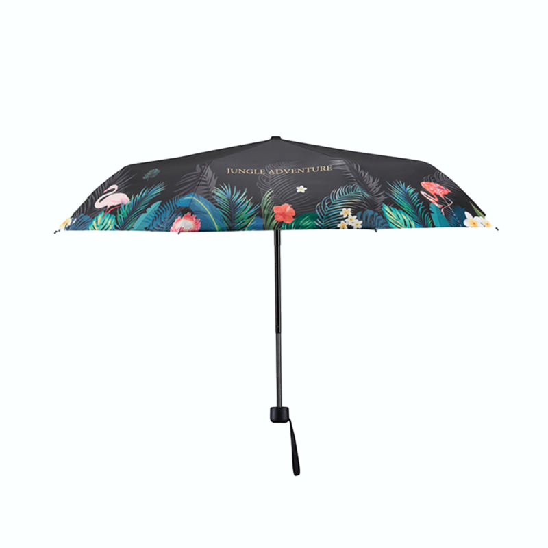 3 Section Telescopic Black Coating Stylish and Durable Compact Folding Fashionable Gift Ladies Umbrella with UV Protection