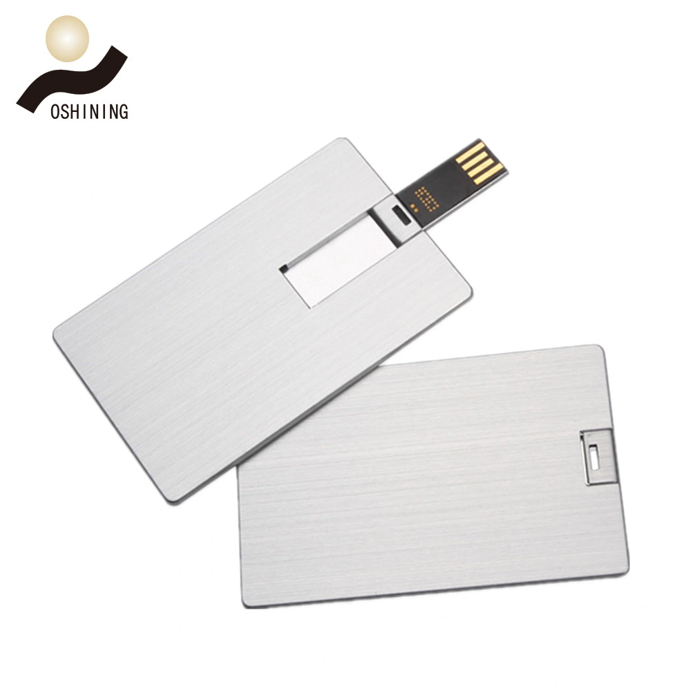 Cartão de crédito USB Metal de 2 GB, unidade flash USB de 16 GB Com cartão personalizado impresso a cores