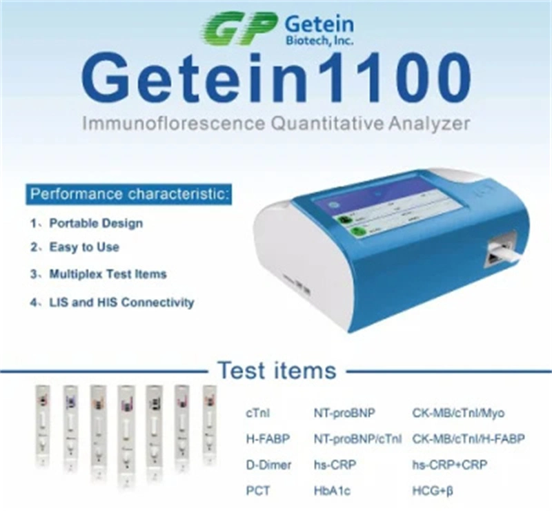 Analyseur quantitatif d'immunofluorescence Getein 1100 IVD POCT pour Patient externe