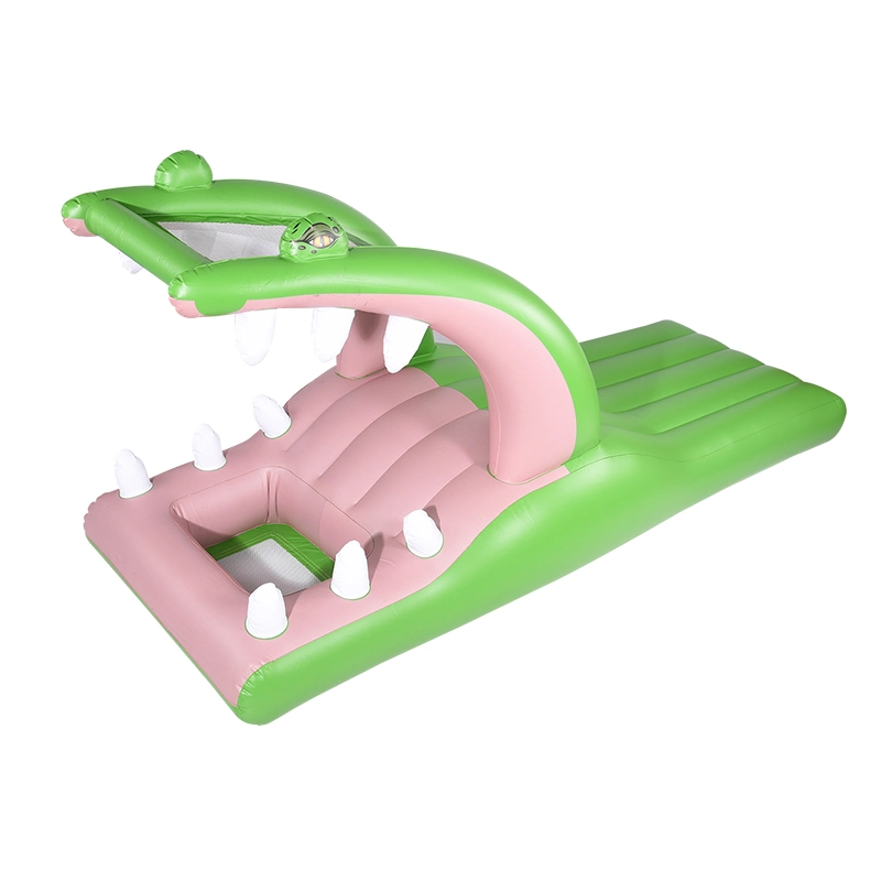 Factory Supply Crocodile Inflatable Swimming Pool Floats PVC Thickened Pool Floating Row