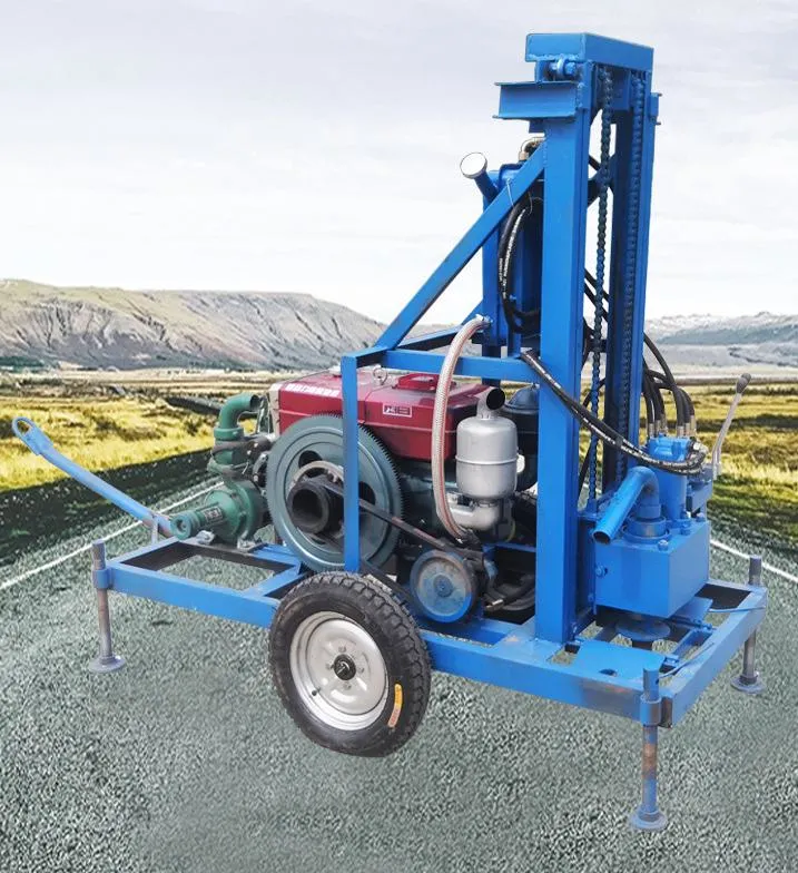 100m Small Well Drilling Rig 150m Portable Drilling Diesel Engine Hydraulic Water Well Drilling Rig