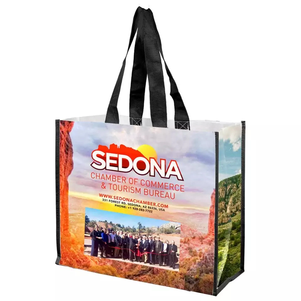 Promotional PP Coated Custom Printed Recycled Eco TNT Grocery Handle Non Woven Bag