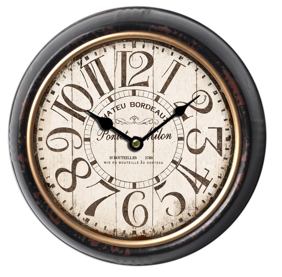 Retro Style Iron Metal Wall Clock Antique Design