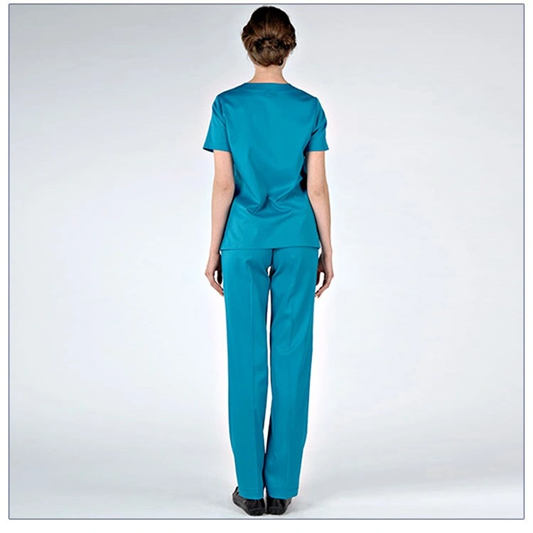 Factory OEM Custom V-Neck Women Emergency Room Nurse Uniforms Scrub Uniform Women Clothes Fit Nurse Uniform