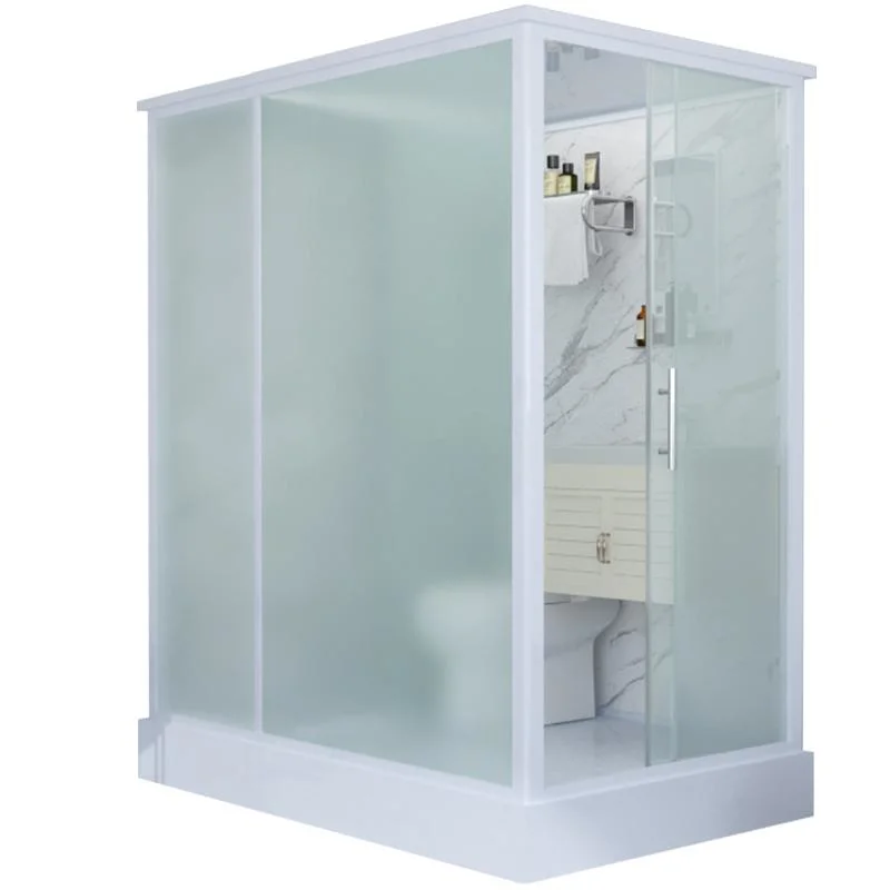 Tempered Glass Shower Wall Panels with Adjustable Support Bar for Bathroom