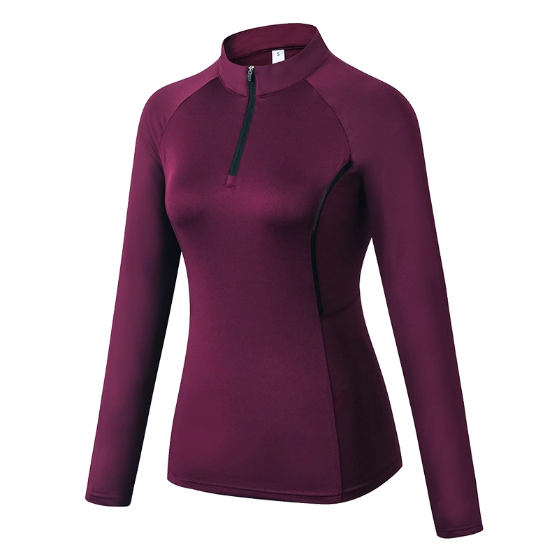 Autumn Women's Running Jacket Fitness Yoga Training Zipper Coat Sports Long Sleeve